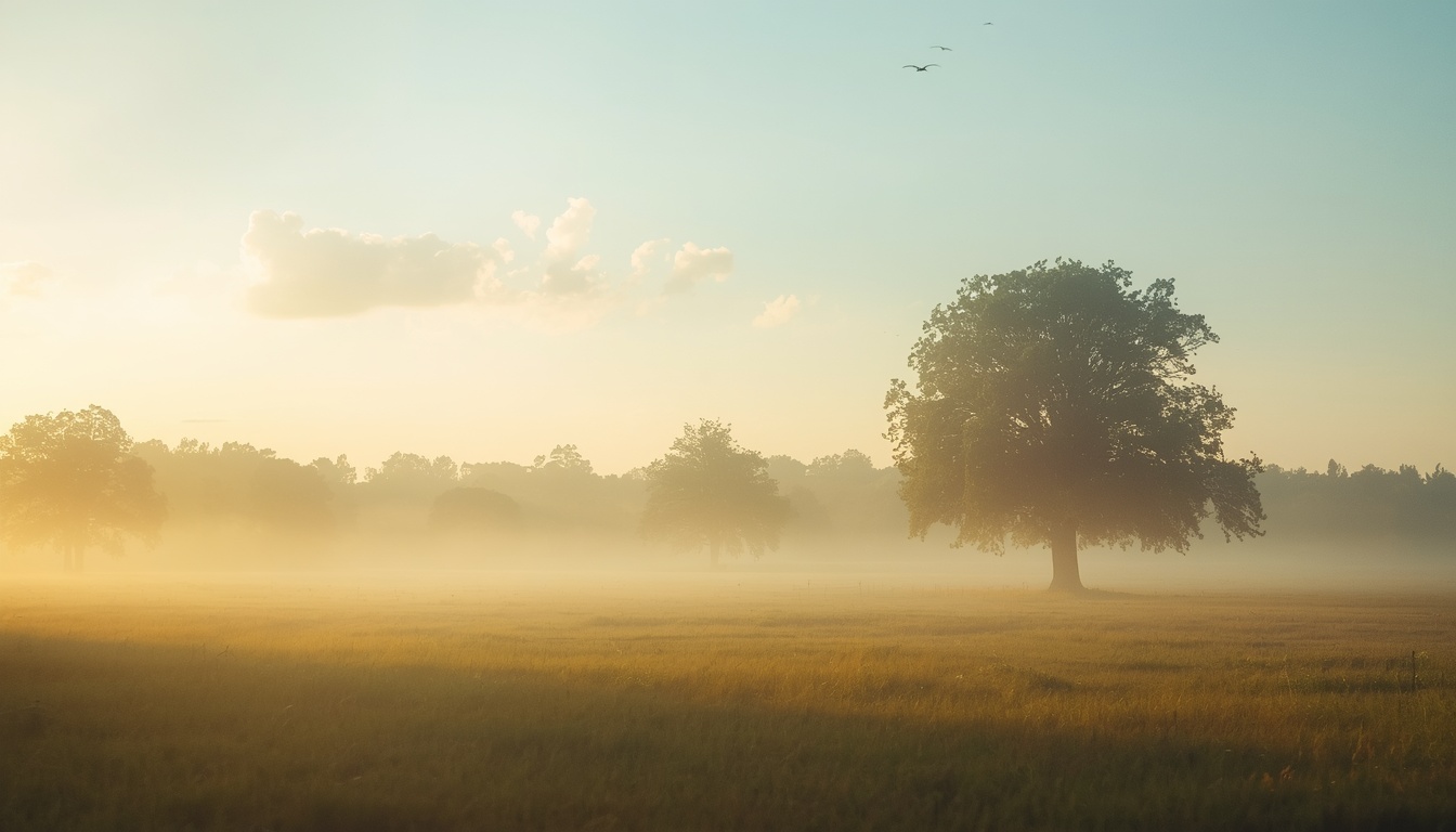 Morning glow inspiring calm starts